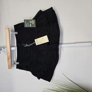 NWT‎ Love Trends Ruffled Mini Skort in Black Denim Size 7